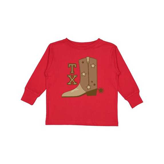 Inktastic Texas Cowboy Boot Boys or Girls Long Sleeve Toddler T-Shirt