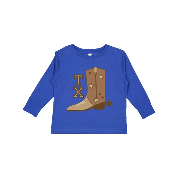 Inktastic Texas Cowboy Boot Boys or Girls Long Sleeve Toddler T-Shirt