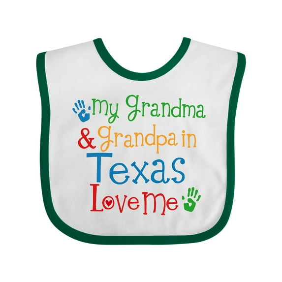 Inktastic Texas Grandma Loves Me Boys or Girls Baby Bib