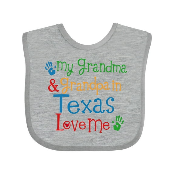 Inktastic Texas Grandma Loves Me Boys or Girls Baby Bib