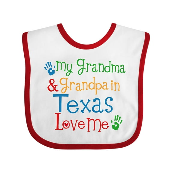 Inktastic Texas Grandma Loves Me Boys or Girls Baby Bib