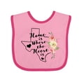 thumbnail image 1 of Inktastic Texas Home is Where The Heart is with Watercolor Floral Girls Baby Bib, 1 of 4