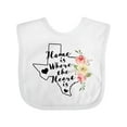 thumbnail image 1 of Inktastic Texas Home is Where The Heart is with Watercolor Floral Girls Baby Bib, 1 of 4