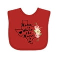 thumbnail image 1 of Inktastic Texas Home is Where The Heart is with Watercolor Floral Girls Baby Bib, 1 of 4