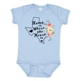 thumbnail image 1 of Inktastic Texas Home is Where the Heart is with Watercolor Floral Girls Baby Bodysuit, 1 of 5