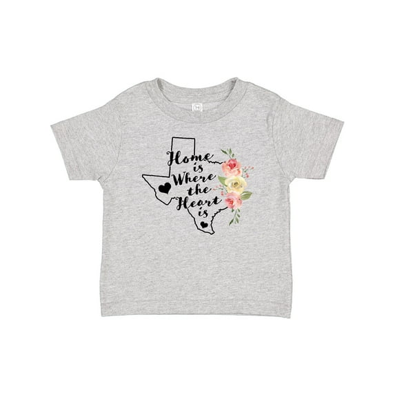 Inktastic Texas Home is Where The Heart is with Watercolor Floral Girls Baby T-Shirt