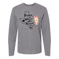 thumbnail image 1 of Inktastic Texas Home is Where The Heart is with Watercolor Floral Long Sleeve T-Shirt, 1 of 5