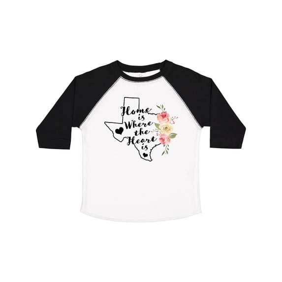 Inktastic Texas Home is Where the Heart is with Watercolor Floral Girls Toddler T-Shirt