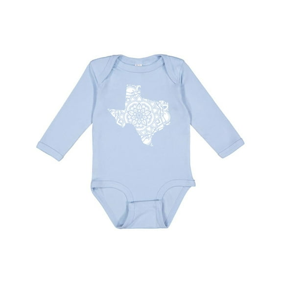 Inktastic Texas Silhouette Mandala Boys or Girls Long Sleeve Baby Bodysuit
