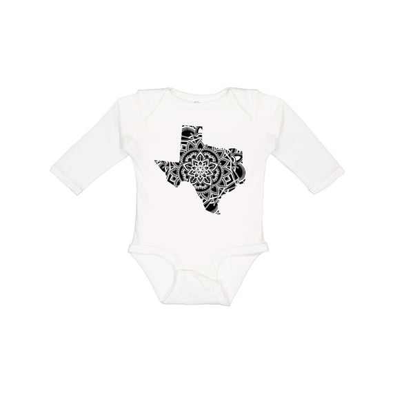Inktastic Texas Silhouette Mandala Boys or Girls Long Sleeve Baby Bodysuit