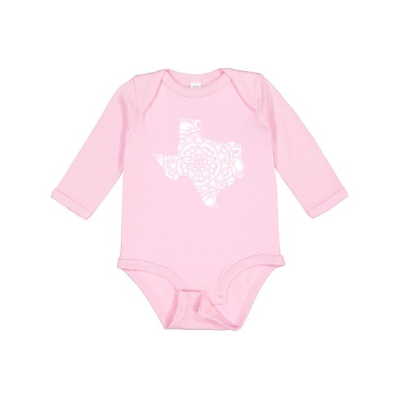 Inktastic Texas Silhouette Mandala Boys or Girls Long Sleeve Baby Bodysuit