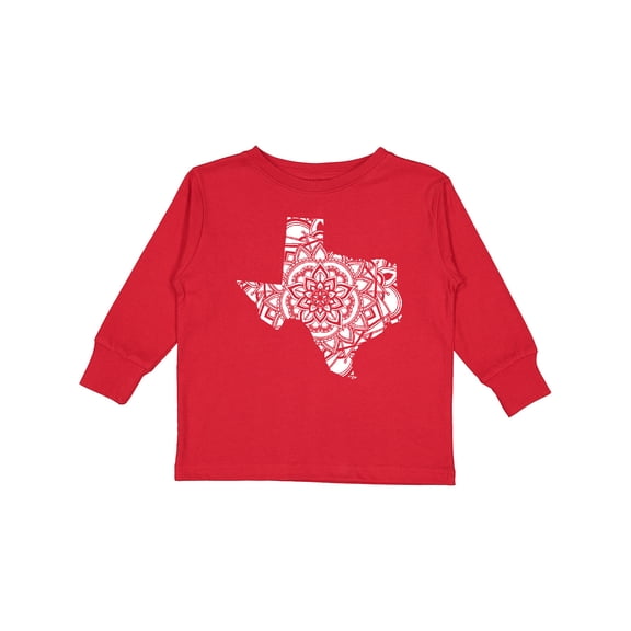 Inktastic Texas Silhouette Mandala Boys or Girls Long Sleeve Toddler T-Shirt