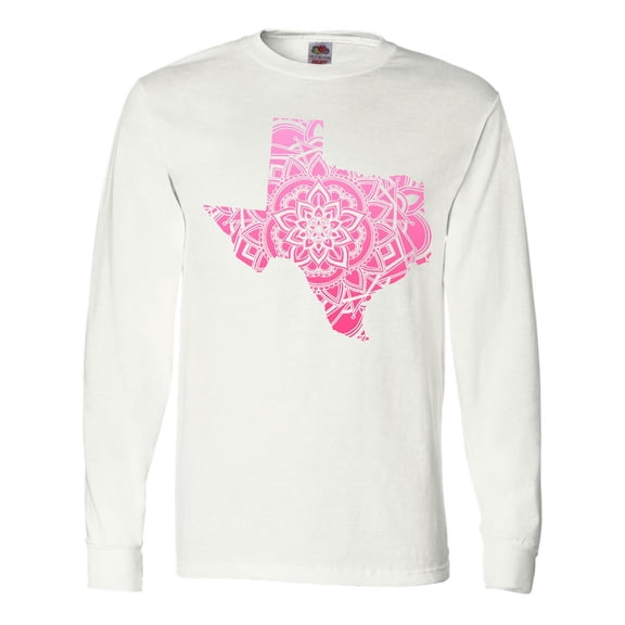 Inktastic Texas Silhouette Mandala Long Sleeve T-Shirt