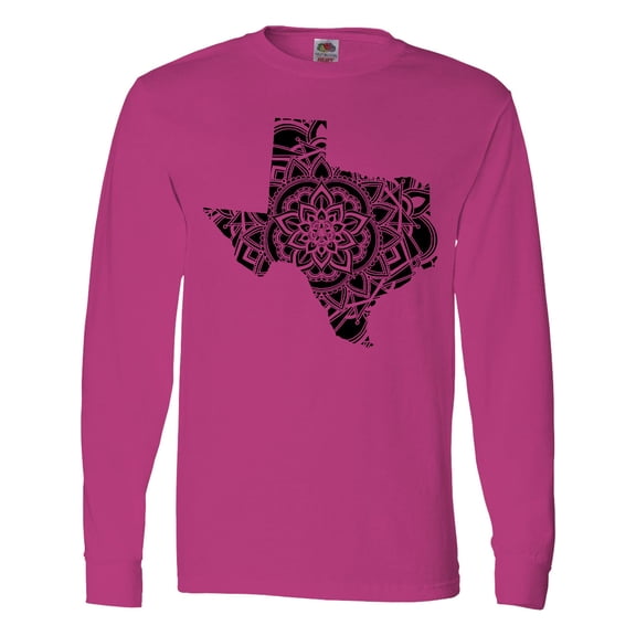 Inktastic Texas Silhouette Mandala Long Sleeve T-Shirt