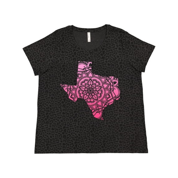 Inktastic Texas Silhouette Mandala Women's Plus Size T-Shirt