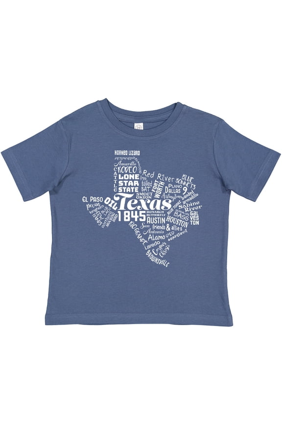 Texas Word Salad State Outline Boys or Girls Toddler T-Shirt