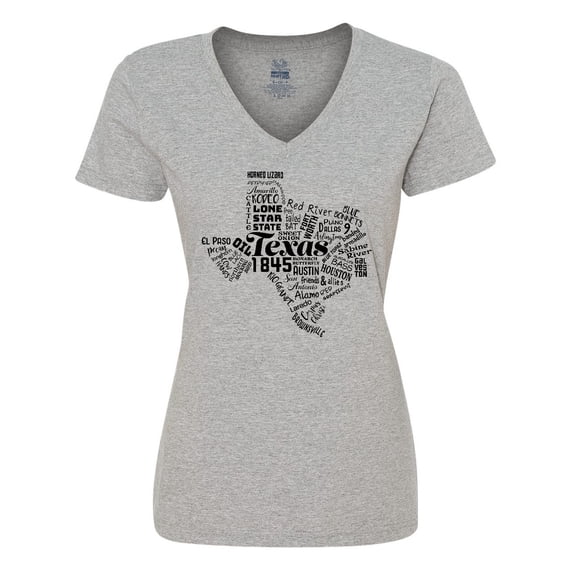 Inktastic Texas Word Salad- State Outline Women's V-Neck T-Shirt