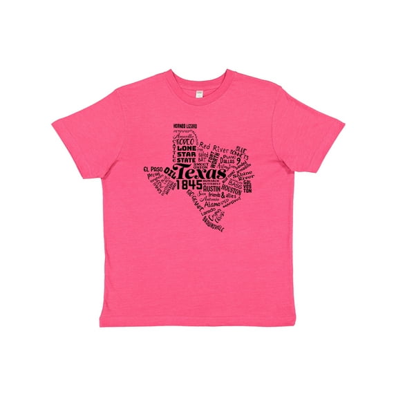 Inktastic Texas Word Salad State Outline Youth T-Shirt