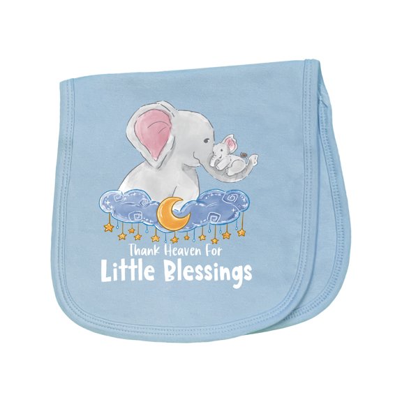 Inktastic Thank Heaven for Little Blessings Cute Elephant Family Baby Burp Cloth