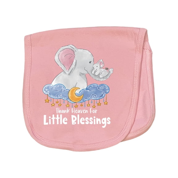 Inktastic Thank Heaven for Little Blessings Cute Elephant Family Baby Burp Cloth
