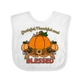thumbnail image 1 of Inktastic Thankful Grateful and Blessed Pumpkins and Sunflower Boys or Girls Baby Bib, 1 of 4