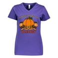 thumbnail image 1 of Inktastic Thankful Grateful and Blessed Pumpkins and Sunflower Women's V-Neck T-Shirt, 1 of 5