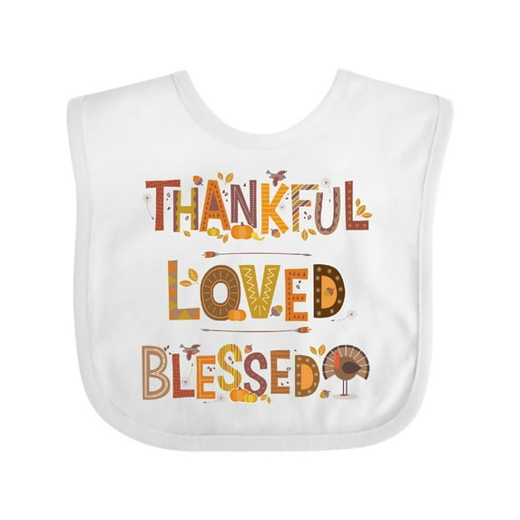 Inktastic Thankful Loved Blessed Boys or Girls Baby Bib