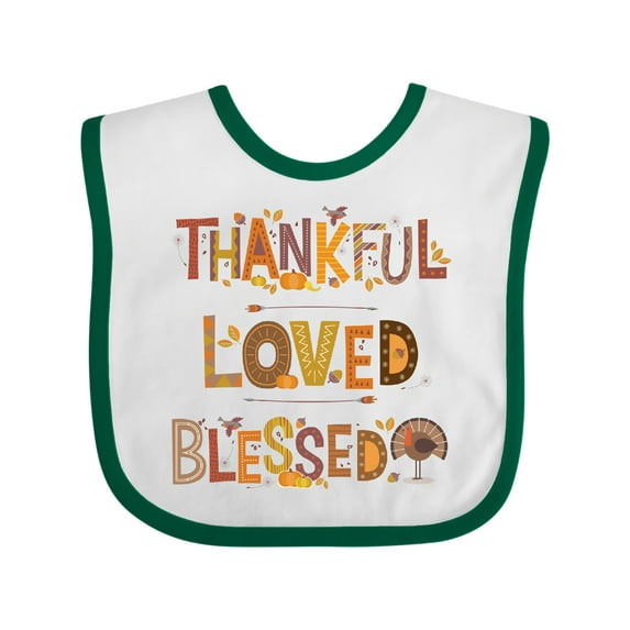 Inktastic Thankful Loved Blessed Boys or Girls Baby Bib