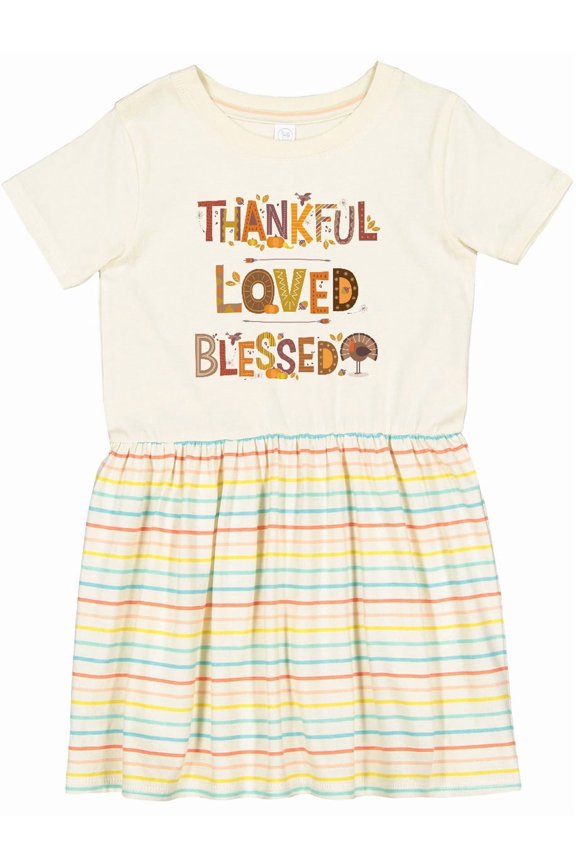 Thankful Loved Blessed Girls Toddler Dress