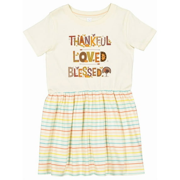 Inktastic Thankful Loved Blessed Girls Toddler Dress