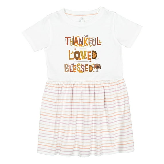 Inktastic Thankful Loved Blessed Girls Toddler Dress
