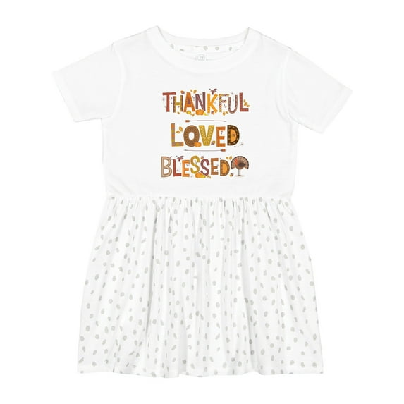 Inktastic Thankful Loved Blessed Girls Toddler Dress