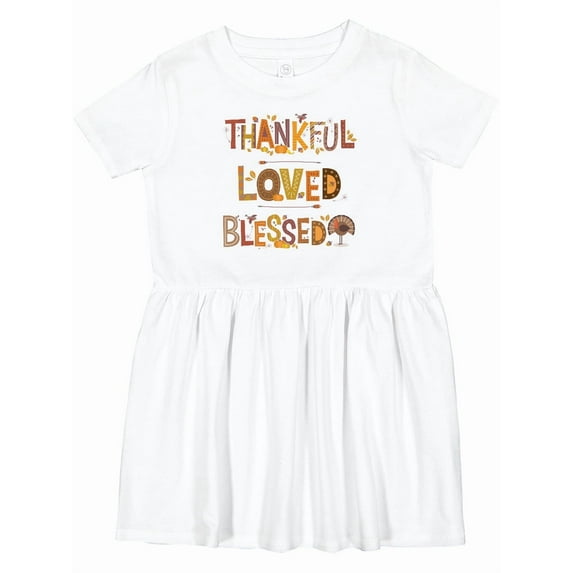 Inktastic Thankful Loved Blessed Girls Toddler Dress