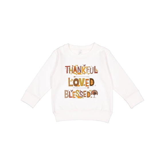 Inktastic Thankful Loved Blessed Toddler Sweatshirt