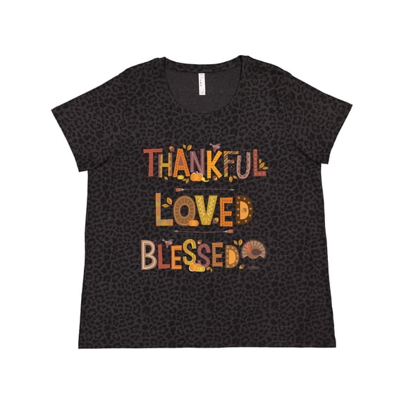 Inktastic Thankful Loved Blessed Women's Plus Size T-Shirt