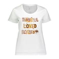 thumbnail image 1 of Inktastic Thankful Loved Blessed Women's Plus Size T-Shirt, 1 of 5