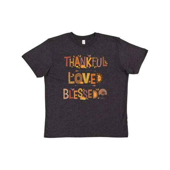 Inktastic Thankful Loved Blessed Youth T-Shirt