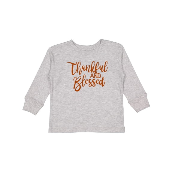 Inktastic Thankful and Blessed Boys or Girls Long Sleeve Toddler T-Shirt