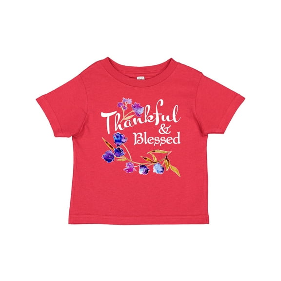 Inktastic Thankful and Blessed Inspirational Saying with Flowers Boys or Girls Baby T-Shirt