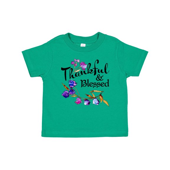Inktastic Thankful and Blessed Inspirational Saying with Flowers Boys or Girls Baby T-Shirt