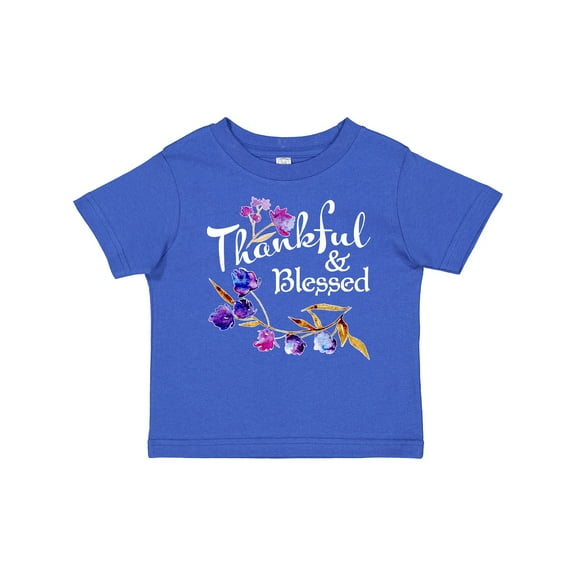 Inktastic Thankful and Blessed Inspirational Saying with Flowers Boys or Girls Baby T-Shirt