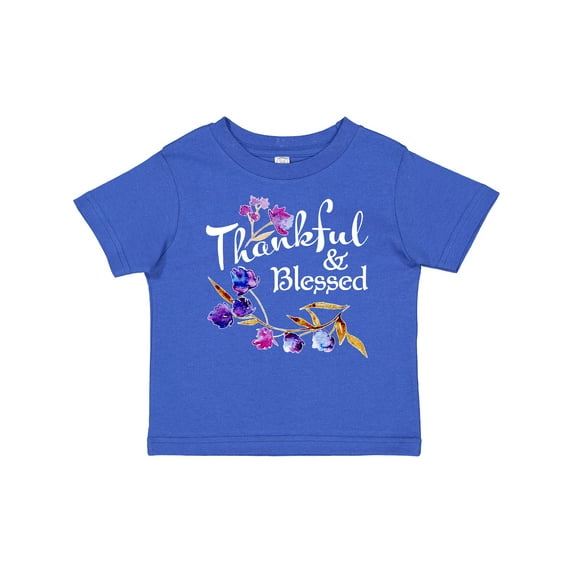 Inktastic Thankful and Blessed Inspirational Saying with Flowers Boys or Girls Baby T-Shirt