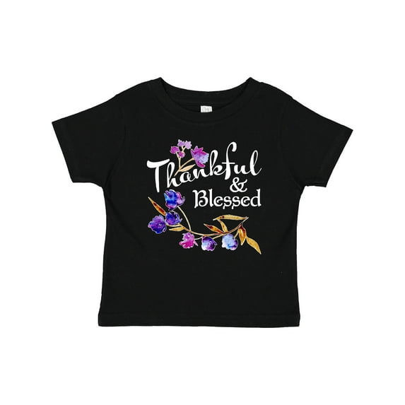 Inktastic Thankful and Blessed Inspirational Saying with Flowers Boys or Girls Baby T-Shirt