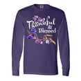 thumbnail image 1 of Inktastic Thankful and Blessed Inspirational Saying with Flowers Long Sleeve T-Shirt, 1 of 5