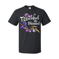 thumbnail image 1 of Inktastic Thankful and Blessed Inspirational Saying with Flowers T-Shirt, 1 of 5