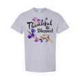 thumbnail image 1 of Inktastic Thankful and Blessed Inspirational Saying with Flowers T-Shirt, 1 of 5