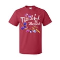 thumbnail image 1 of Inktastic Thankful and Blessed Inspirational Saying with Flowers T-Shirt, 1 of 5