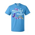 thumbnail image 1 of Inktastic Thankful and Blessed Inspirational Saying with Flowers T-Shirt, 1 of 5