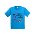 thumbnail image 1 of Inktastic Thankful and Blessed Inspirational Saying with Flowers Youth T-Shirt, 1 of 5