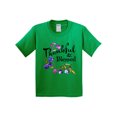 thumbnail image 1 of Inktastic Thankful and Blessed Inspirational Saying with Flowers Youth T-Shirt, 1 of 5